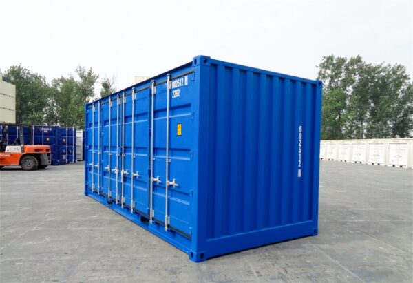 03 Contenedor de envío de 20′ con apertura lateral IICL6, 602 512-8 Azul