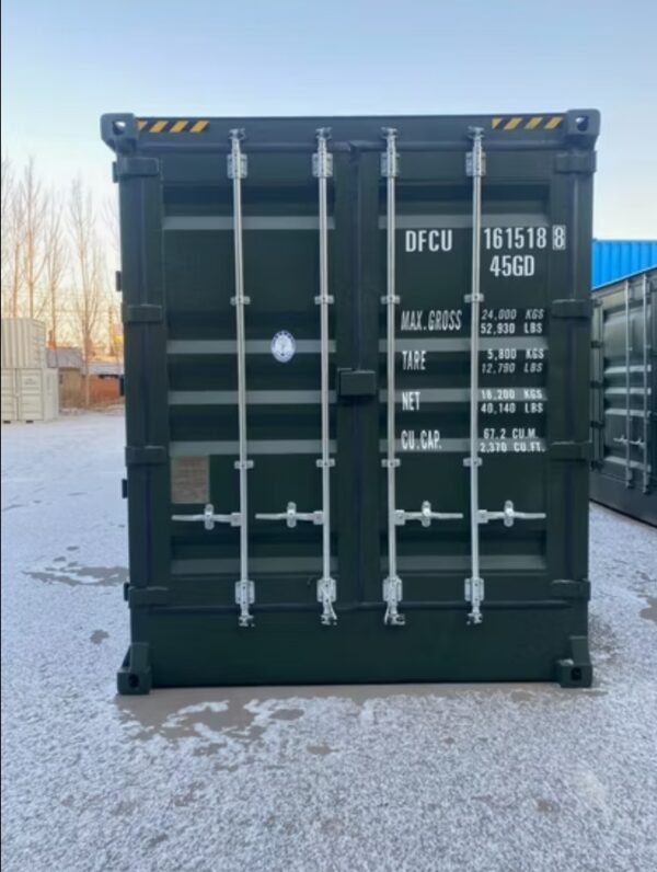 Contenedor High Cube de 40 pies con 4 puertas laterales Verde oscuro