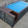 Piscina de contenedores de 6 m x 2,4 m con iluminación LED